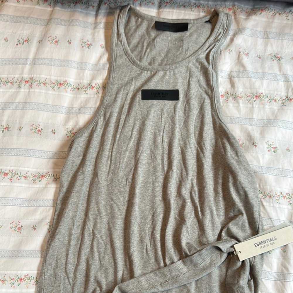 Fear of God Essentials Heather Gray Tank Top